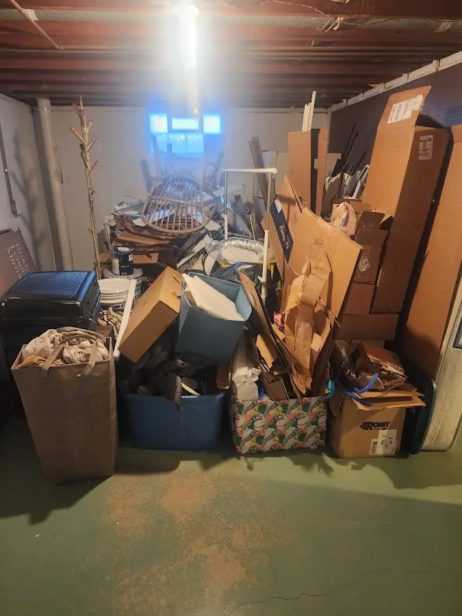 Roll-off dumpster container at job site for 4 Yard Dumpster Rental in Union